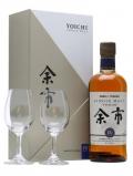 A bottle of Nikka Yoichi 10 Year Old + 2 Glasses / Gift Pack Japanese Whisky