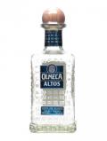 A bottle of Olmeca Altos Plata Tequila