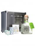 A bottle of Patron Silver Tequila / Poker Set