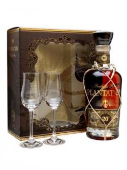 Plantation XO 20th Anniversary with Two Glasses Gift Set