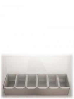 6 Tub Cocktail Bar Condiment Dispenser - Fruit / Garnish Holder