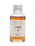 A bottle of El Dorado Rum 12 Year Old Sample