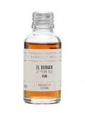 A bottle of El Dorado Rum 21 Year Old Sample