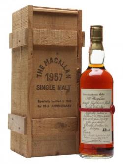 Macallan 1957 / 25 Year Old / 25th Anniv. Rinaldi Speyside Whisky