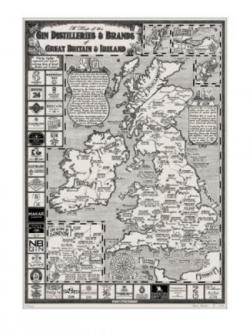 Map of Gin Distilleries& Brands of Great Britain & Ireland