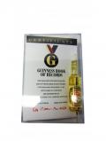 A bottle of Multiple Distillery Packs Worlds Smallest Whisky Bottle Certificate