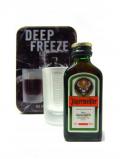 A bottle of Whisky Liqueurs Jagermeister Shot Glass Gift Tin