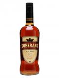 A bottle of Soberano Brandy