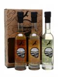 A bottle of Strathearn Gin Set / Citrus, Heather Rose& Oaked Highland