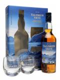 A bottle of Talisker Skye / 2 Glass Pack Island Single Malt Scotch Whisky