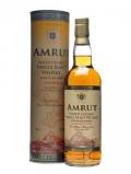 A bottle of Amrut Peated Cask Strength Malt