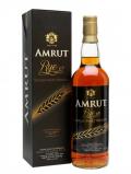A bottle of Amrut Rye Single Malt Indian Single Malt Rye Whisky