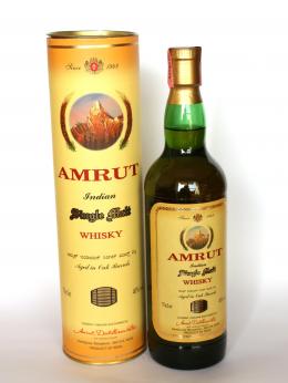 a bottle of Amrut Indian Whisky
