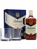 A bottle of Ballantine's Finest + 2 Tumblers / Gift Pack Blended Scotch Whisky