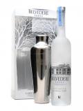 A bottle of Belvedere Vodka / Cocktail Shaker Gift Set
