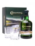 A bottle of Connemara Peated Irish Whiskey Glass Pack Irish Single Malt Whiskey