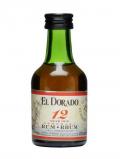 A bottle of El Dorado 12 Year Old Rum Miniature