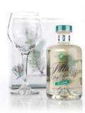 A bottle of Filliers Dry Gin 28 Pine Blossom and Glass Set