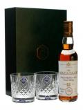 A bottle of Macallan 12 Year Old& 2 Glasses / Muntons 75th Anniversary Speyside Whisky