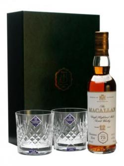 Macallan 12 Year Old& 2 Glasses / Muntons 75th Anniversary Speyside Whisky