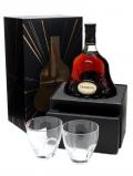 A bottle of Hennessy XO Cognac / 2 Glass Pack