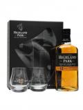 A bottle of Highland Park 12 Year Old / 2 Glass Pack Island Whisky