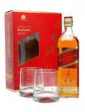A bottle of Johnnie Walker Red Label / 2 Glass Pack Blended Scotch Whisky