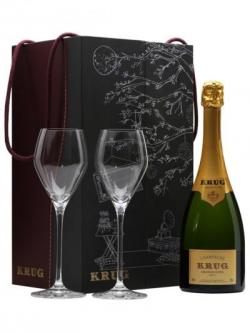 Krug Grande Cuve Champagne & 2 Flutes Gift Pack