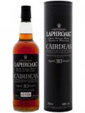 A bottle of Laphroaig 30 Year Old Cairdeas