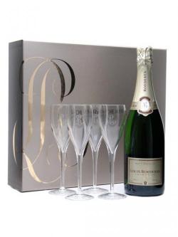 Louis Roederer NV Champagne / Gift Pack with 4 Glasses