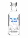 A bottle of Absolut Blue Vodka Miniature
