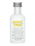 A bottle of Absolut Citron Vodka Miniature