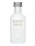A bottle of Absolut Vanilla Vodka Miniature