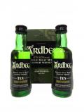 A bottle of Ardbeg Miniature Twin Pack In Tin 10 Year Old