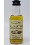 A bottle of Blair Athol Highland Single Malt Miniature 12 Year Old