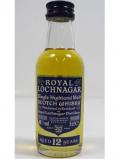 A bottle of Royal Lochnagar Single Highland Malt Miniature 12 Year Old 1616