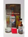 A bottle of Rum Lamb S Navy Miniature Glass Gift Set