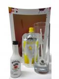 A bottle of Rum Malibu Funkin Pina Colada Glass Gift Set