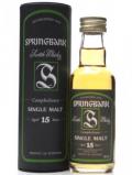 A bottle of Springbank 15 Year Old Miniature