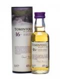 A bottle of Tomintoul 16 Year Old Miniature
