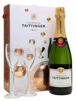Taittinger Brut Reserve Champagne / Glass Set