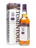 A bottle of Tomintoul 33 Year Old / Special Reserve Speyside Whisky