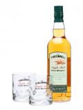 A bottle of Tyrconnell / 2 Glass Pack Irish Single Malt Whiskey