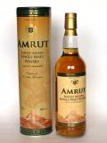 A bottle of Amrut Peated Single Malt